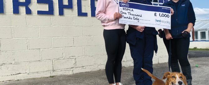 HML Recycling, the Hyndburn-based metal recycling company, have generously donated £1,000 to the Altham Animal Centre, the Lancashire East branch of the RSPCA.